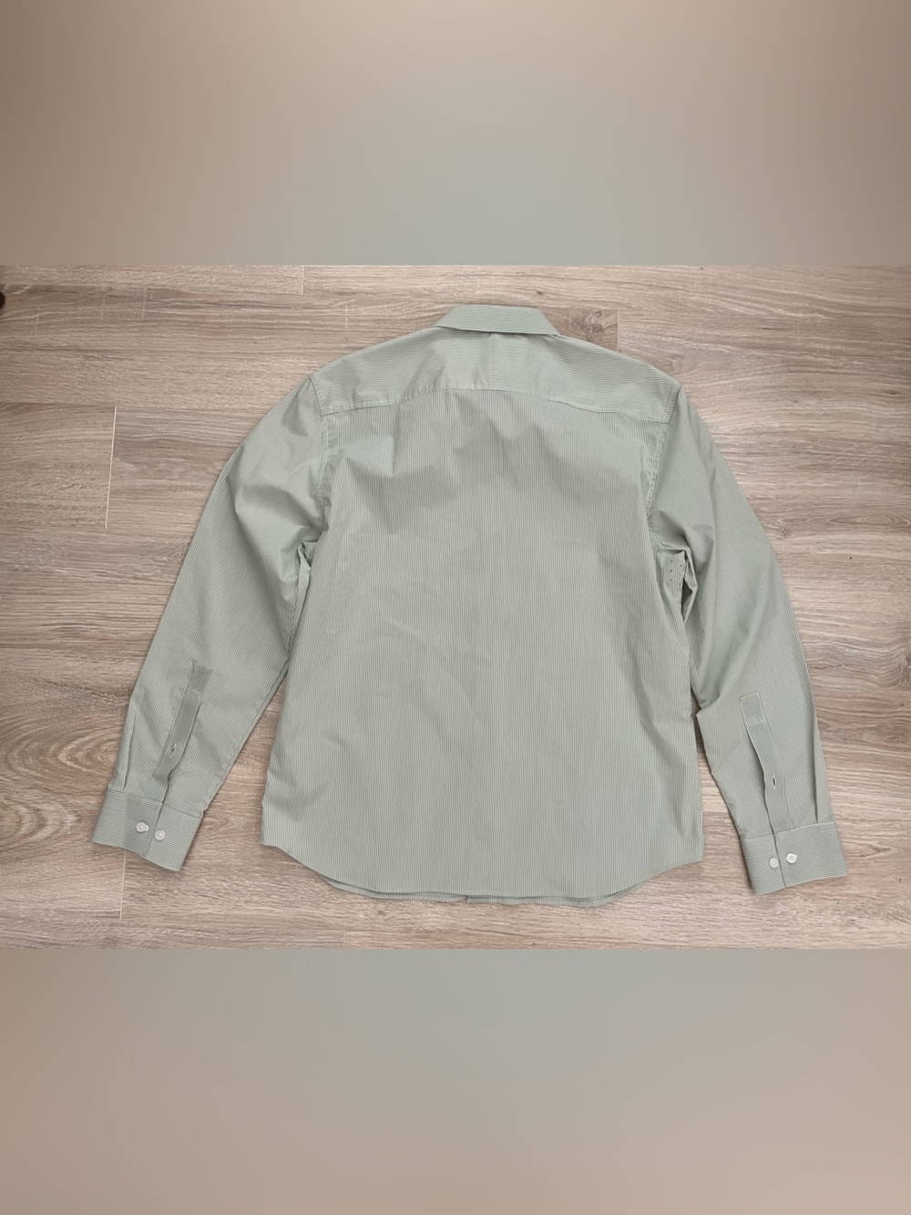 Ministry of Supply Men’s Gemini Button Down Shirt Green White Stripes - Medium - Picture 6 of 7